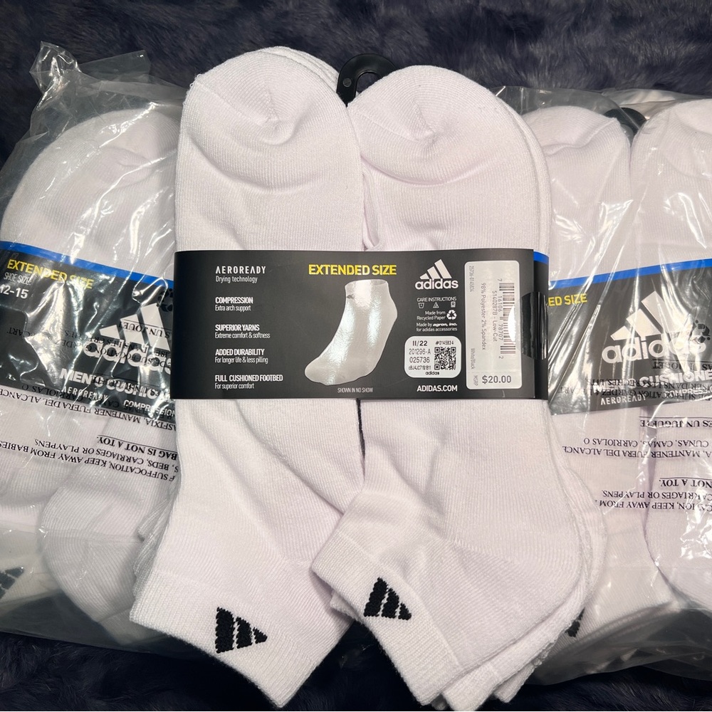 COPY - adidas Men's Athletic Cushioned Low Cut Socks with Arch Compression - on…